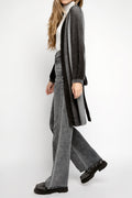 TANDEM Long Cardigan in Black and Grey