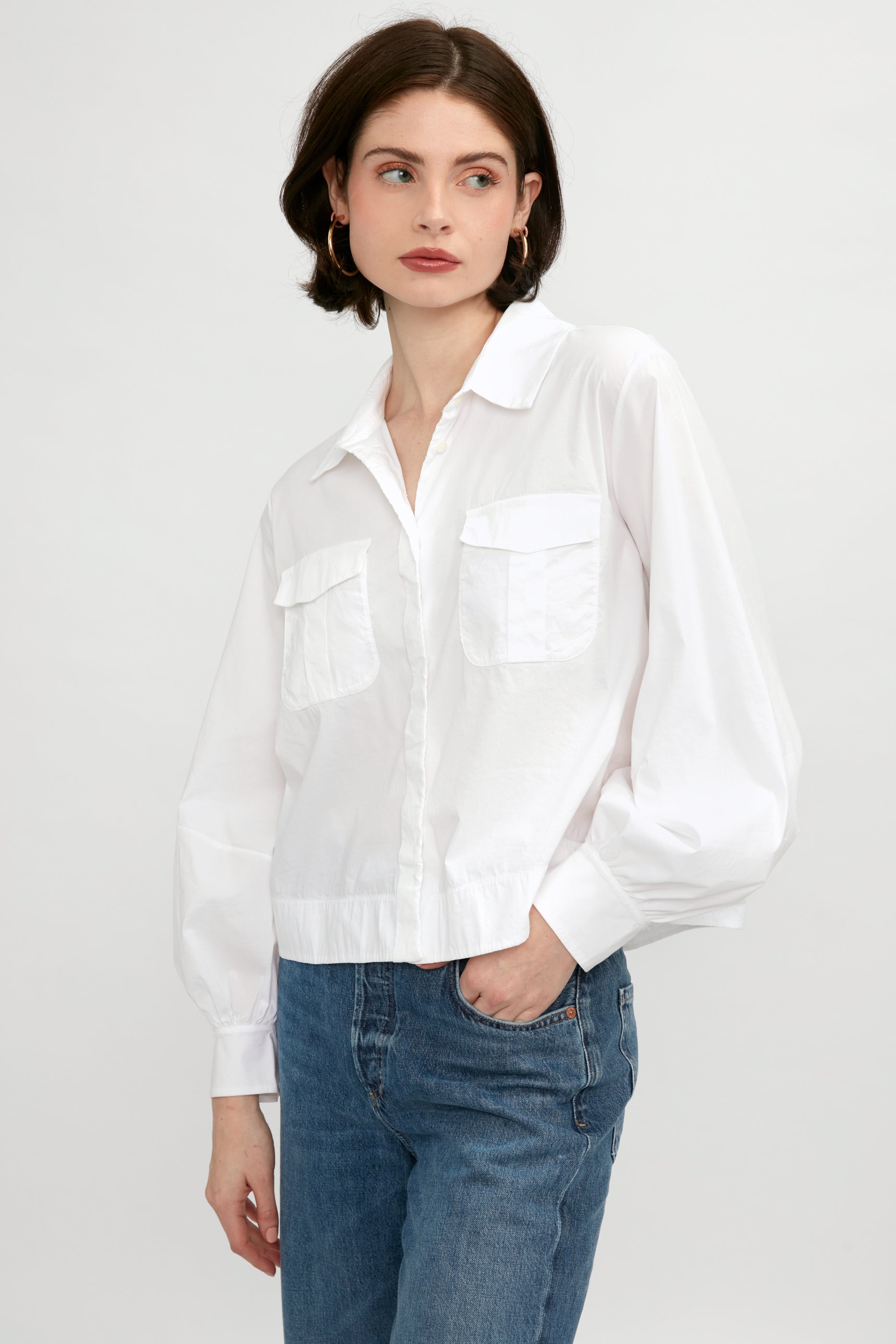 TANDEM Long Sleeve Shirt in Optical White