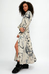 TANDEM Midi Dress in Sand Print
