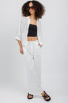 TANDEM Wide Leg Trouser Pant in White