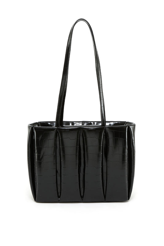 THEMOIRè Kore Eco Leather Bag in Croco Black