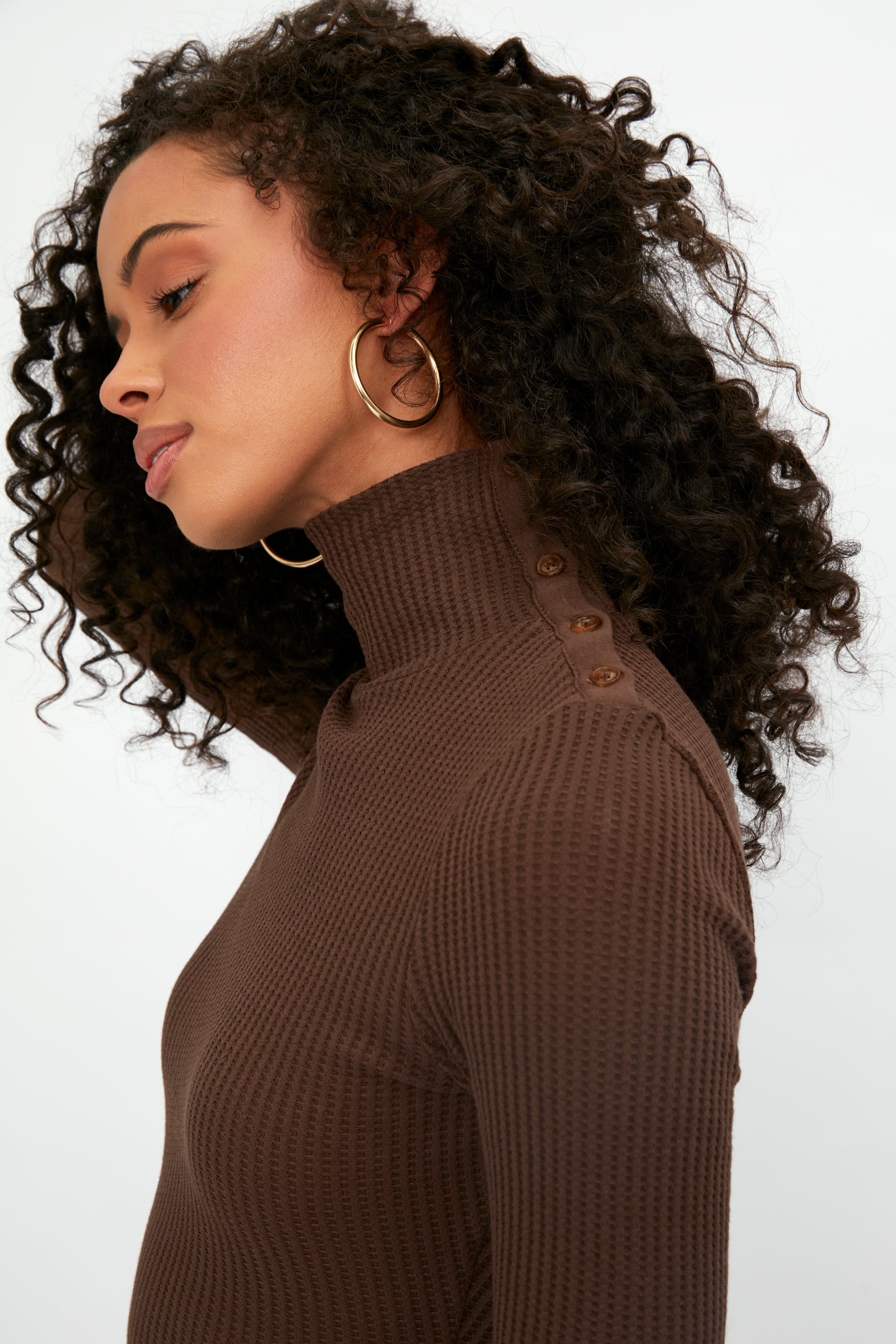 The Range Thermal Knit Turtleneck Dress in Espresso at Nordstrom, Size Medium The Range Thermal Knit Turtleneck Dress in Espresso at Nordstrom, Size Medium