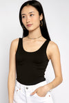THE RANGE No Bra Club Tank in Jet Black