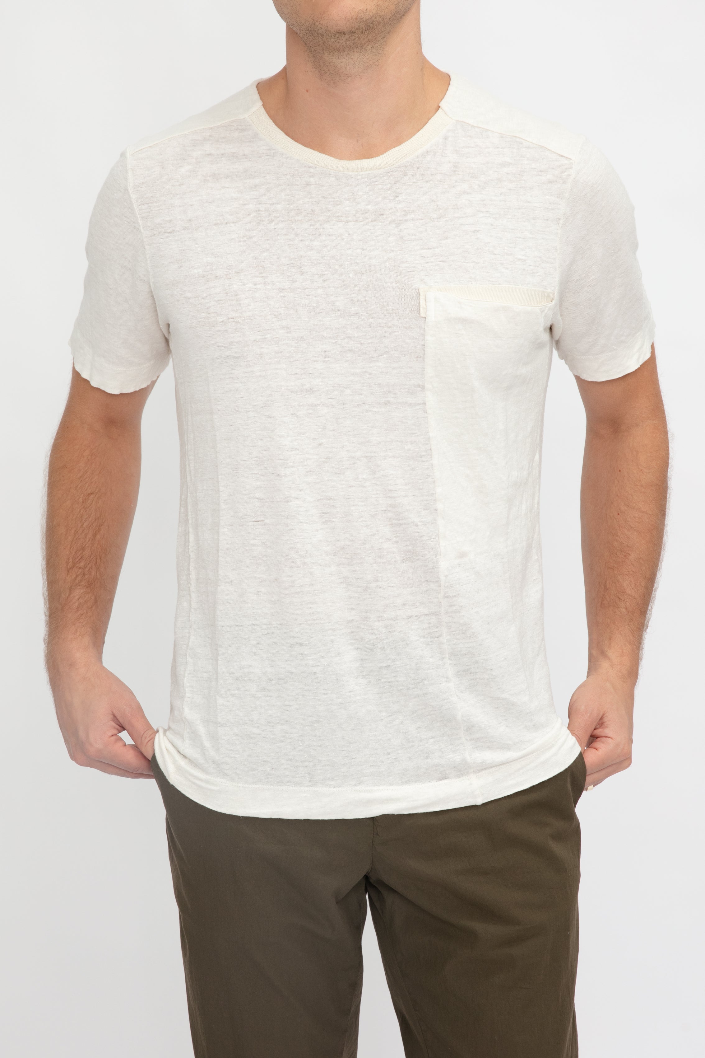 Linen T-Shirt in Ice