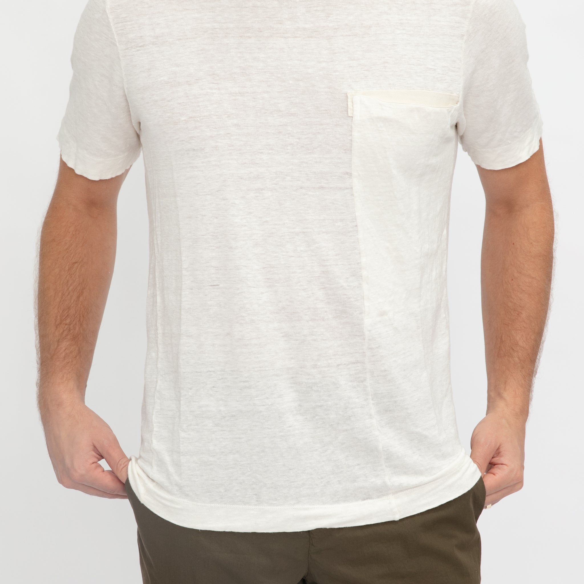 TRANSIT Linen T-Shirt in Ice