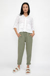 TRANSIT Linen Tapered Trouser Pant in Green