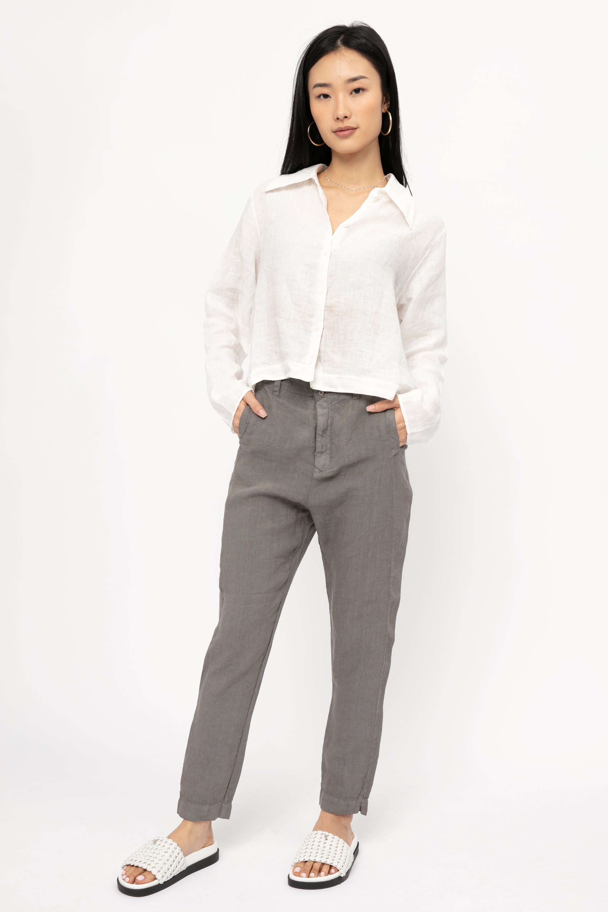 TRANSIT Linen Trouser Pant in Grey