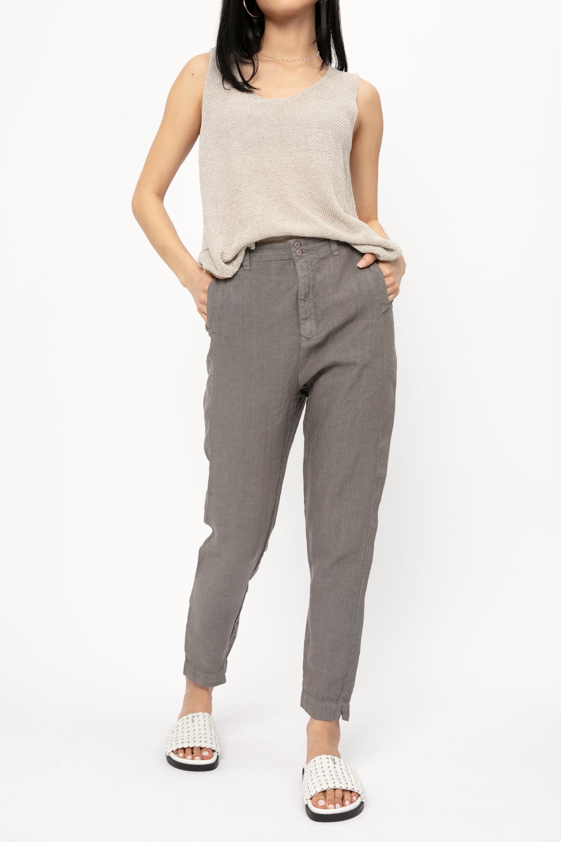 TRANSIT Linen Trouser Pant in Grey