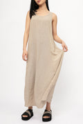 TRANSIT Long Linen Viscose Dress in Sand