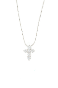 VELINA 925 Silver Diamond Cut Chain Necklace with Crystal Cross Pendant