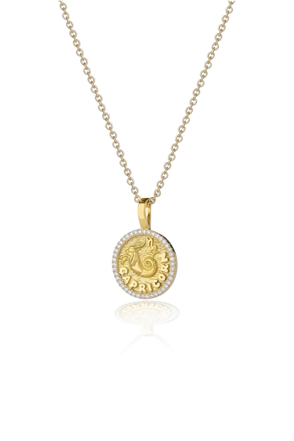 VELINA Diamond Zodiac Pendant in 18k Yellow Gold Capricorn