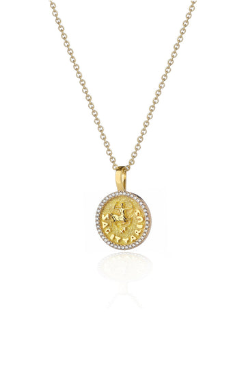 VELINA Diamond Zodiac Pendant in 18k Yellow Gold Sagittarius
