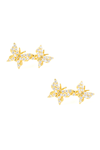 VELINA 925 Gold Filled CZ Crystal Pavé Butterfly Earrings