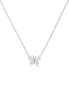 VELINA 925 Silver CZ Crystal Pavé Butterfly Necklace