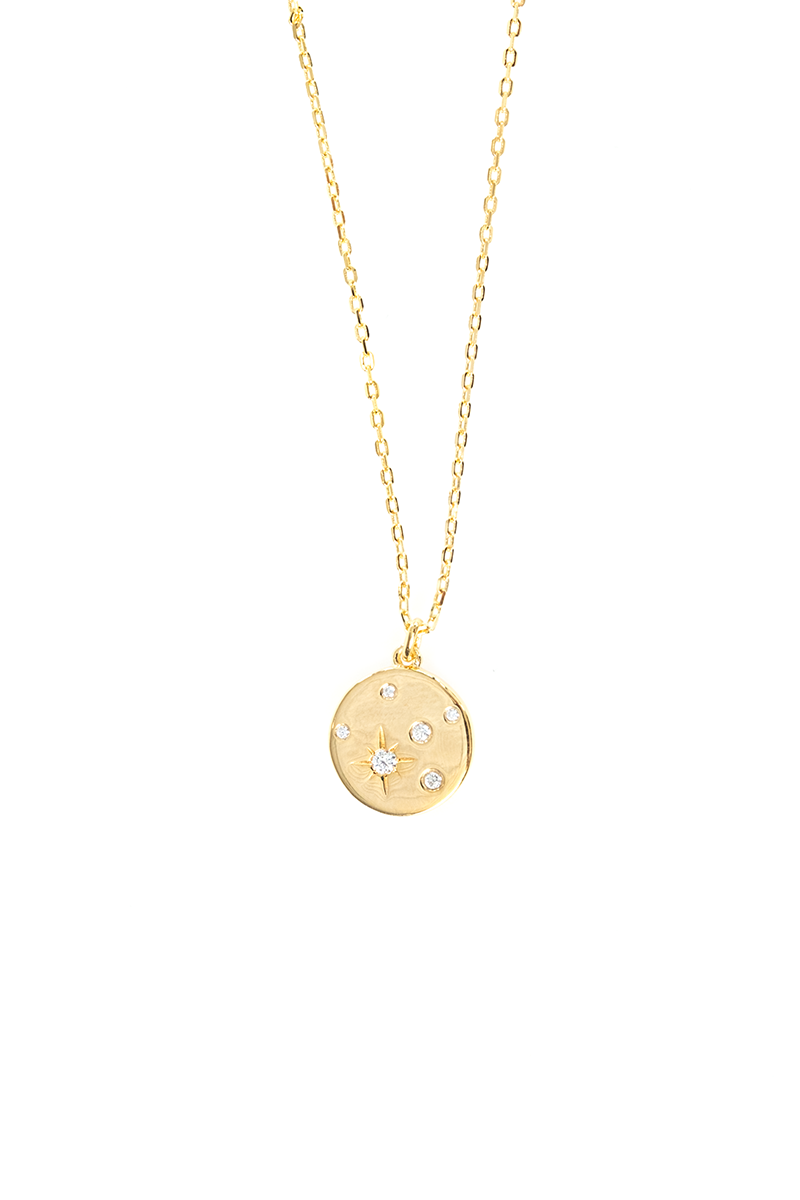 Gold Constellation Disc Necklace