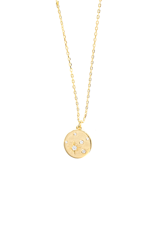 VELINA Gold Constellation Disc Necklace