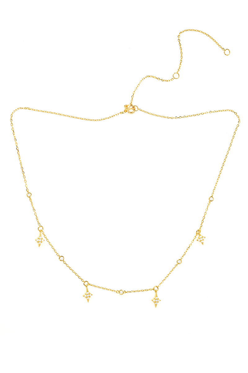 VELINA Gold Filled Starburst Charm Necklace