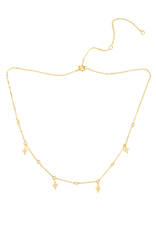 VELINA Gold Filled Starburst Charm Necklace