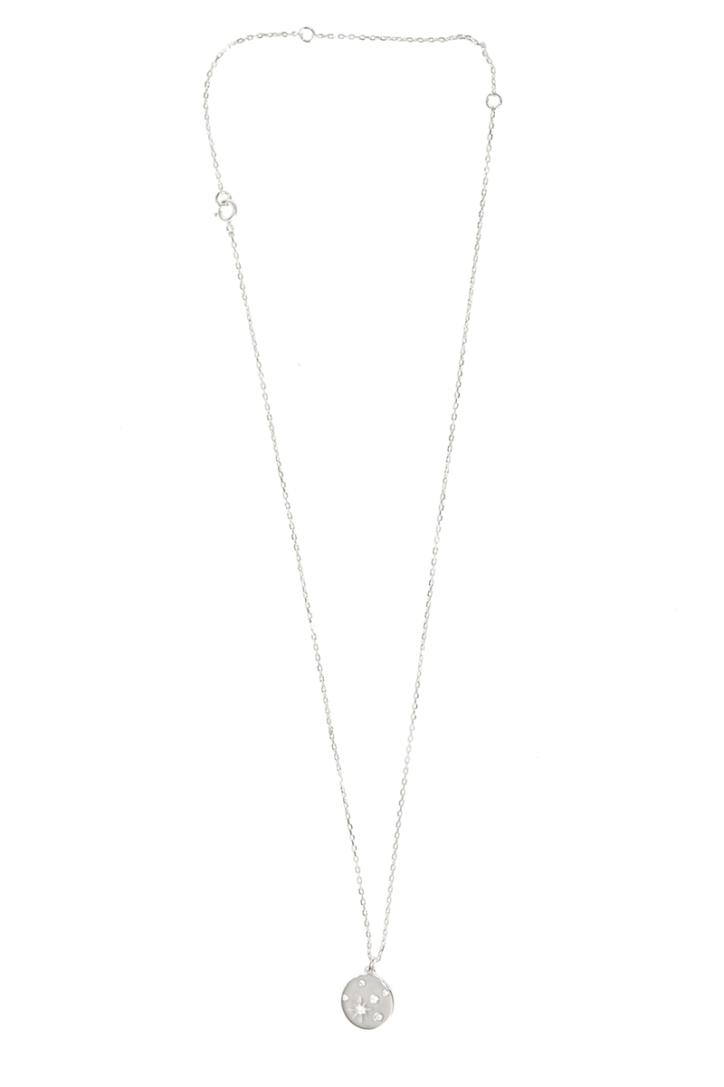 VELINA Silver Constellation Disc Necklace
