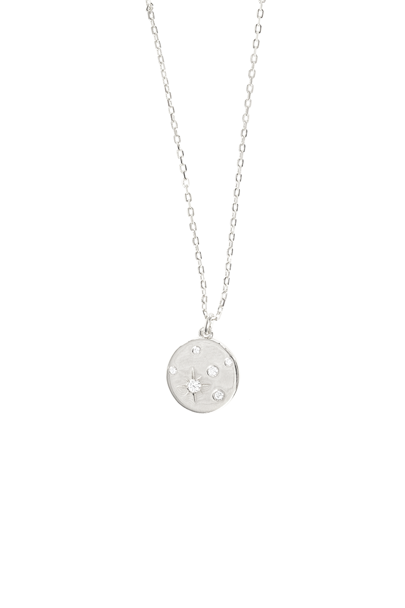 Silver Constellation Disc Necklace