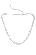VELINA Silver Triple Beaded Chain Necklace