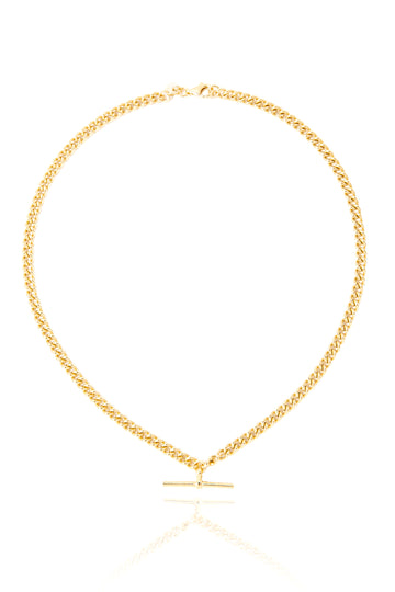 VELINA 925 Gold Plated Curb Chain Lariat