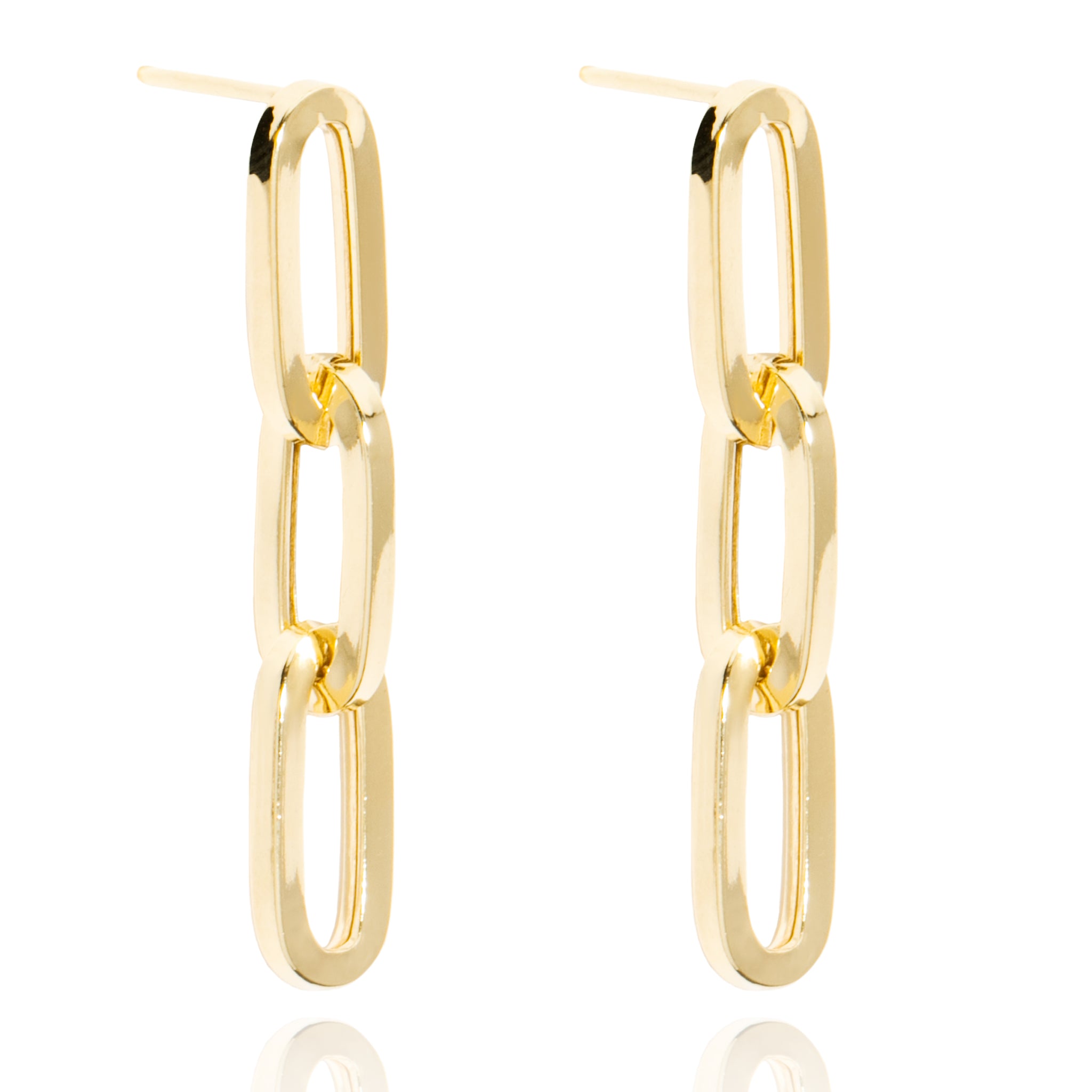 VELINA 925 Gold Plated Double Link Earrings