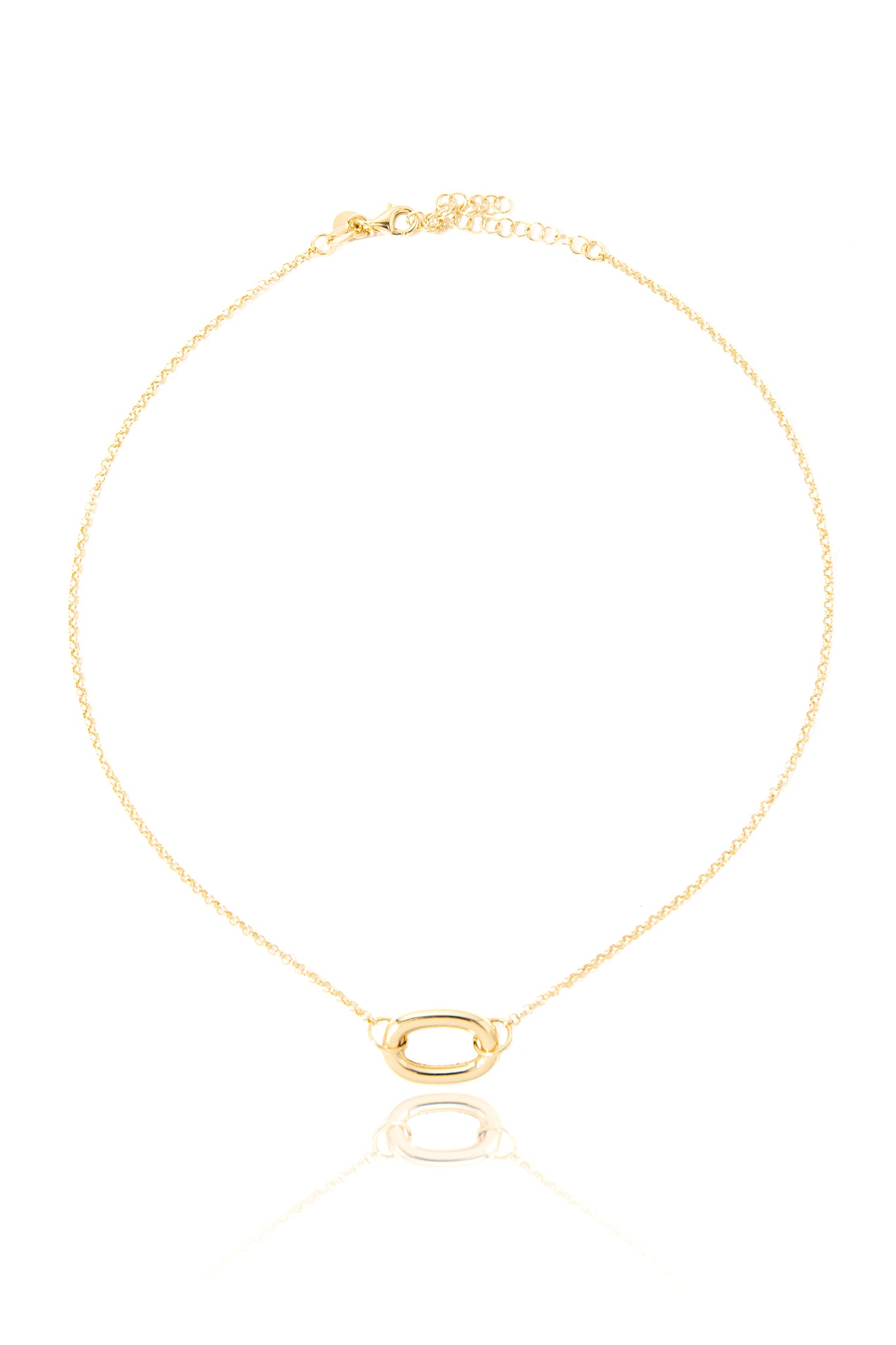 VELINA 925 Gold Plated Single Long Link Necklace