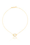 VELINA 925 Gold Plated Single Long Link Necklace
