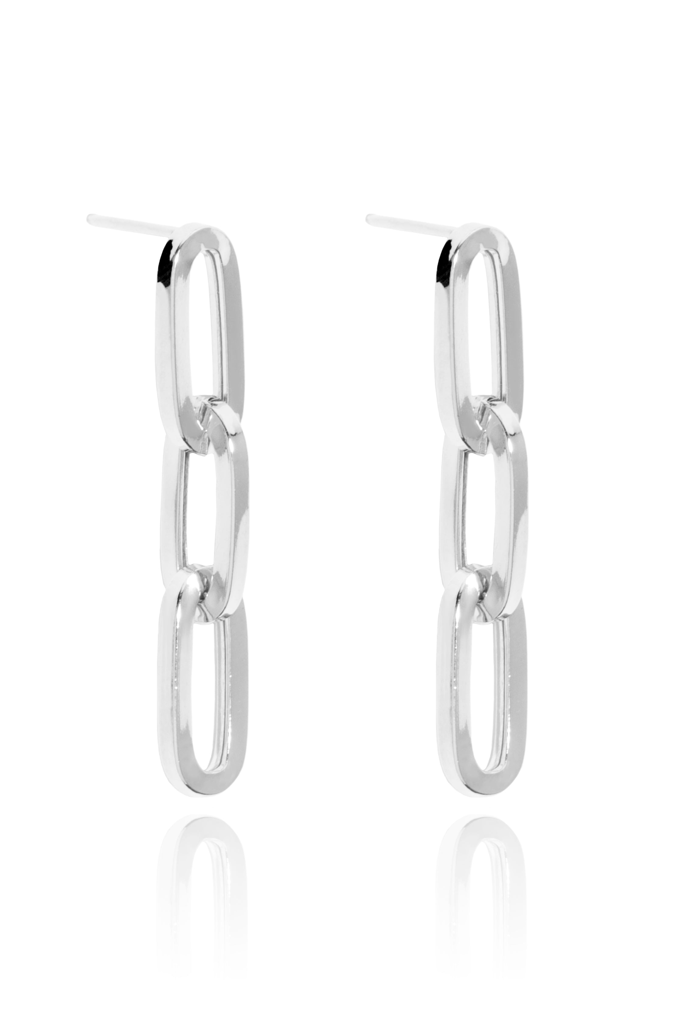 925 Silver Double Link Earrings