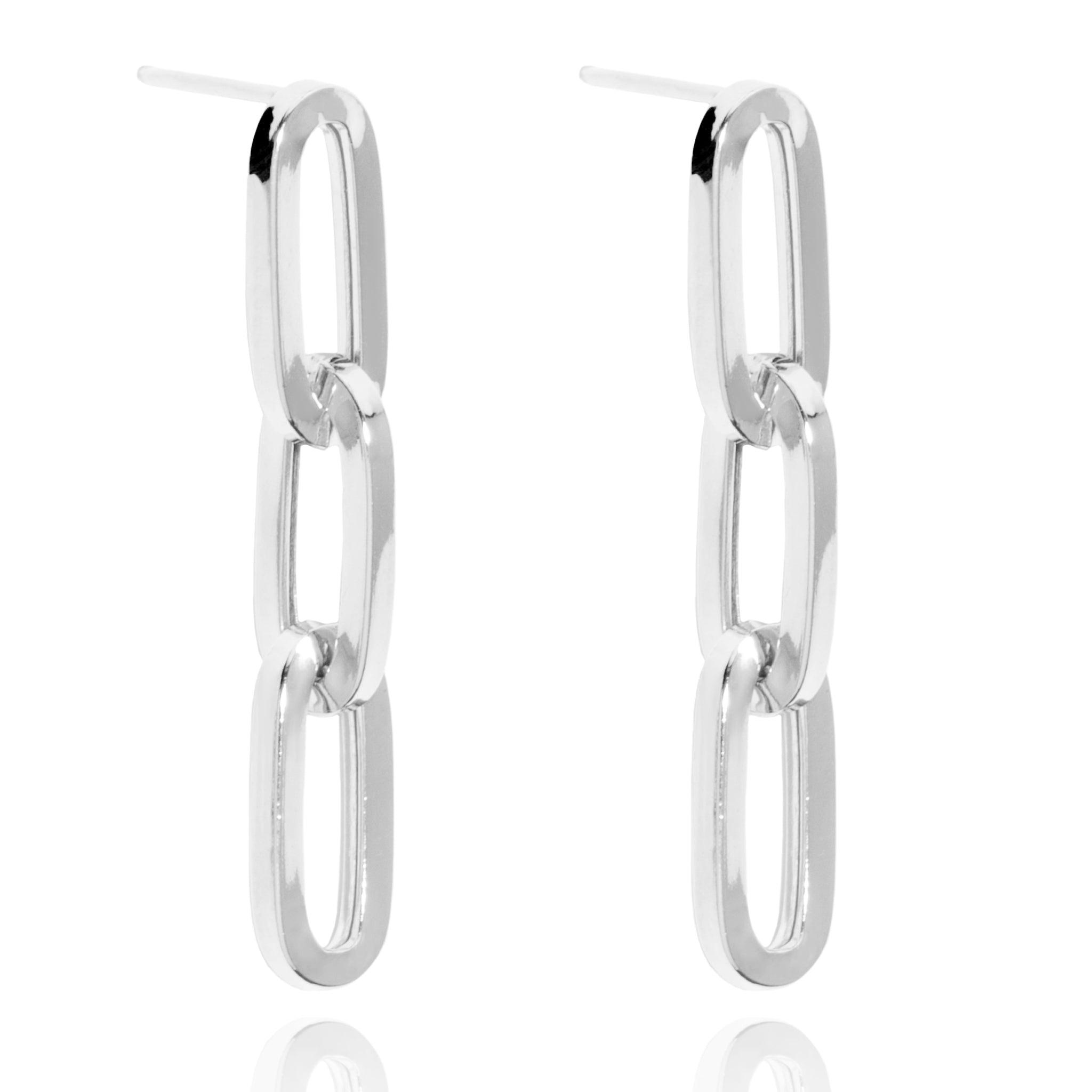 VELINA 925 Silver Double Link Earrings
