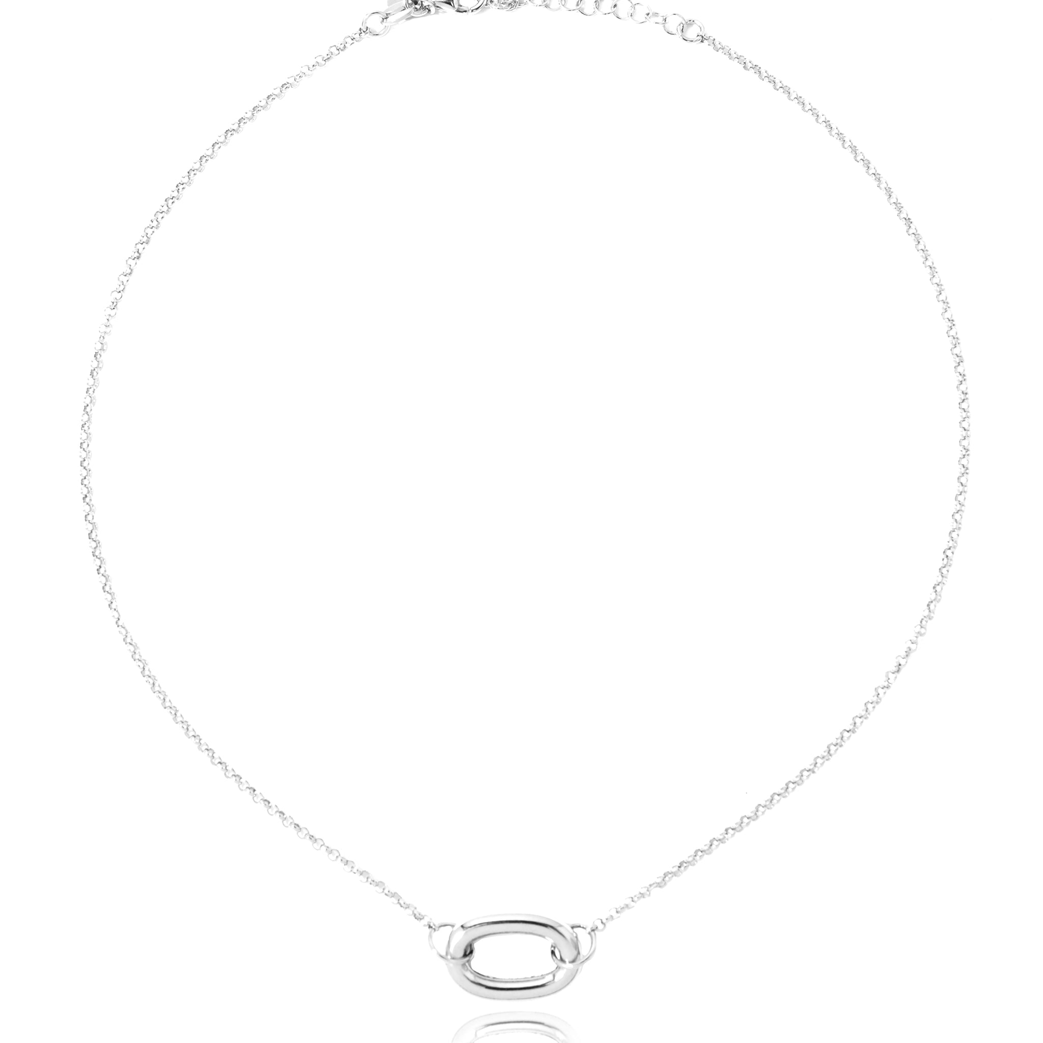 VELINA 925 Silver Single Long Link Necklace