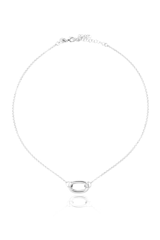 VELINA 925 Silver Single Long Link Necklace