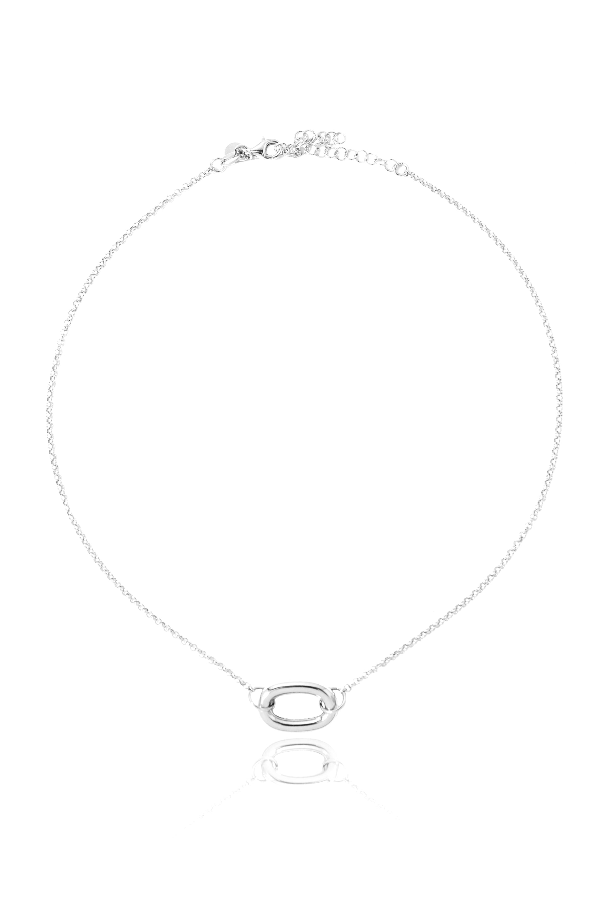 VELINA 925 Silver Single Long Link Necklace