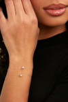 VELINA Cluster Diamond Nylon Bracelet in 18k White Gold