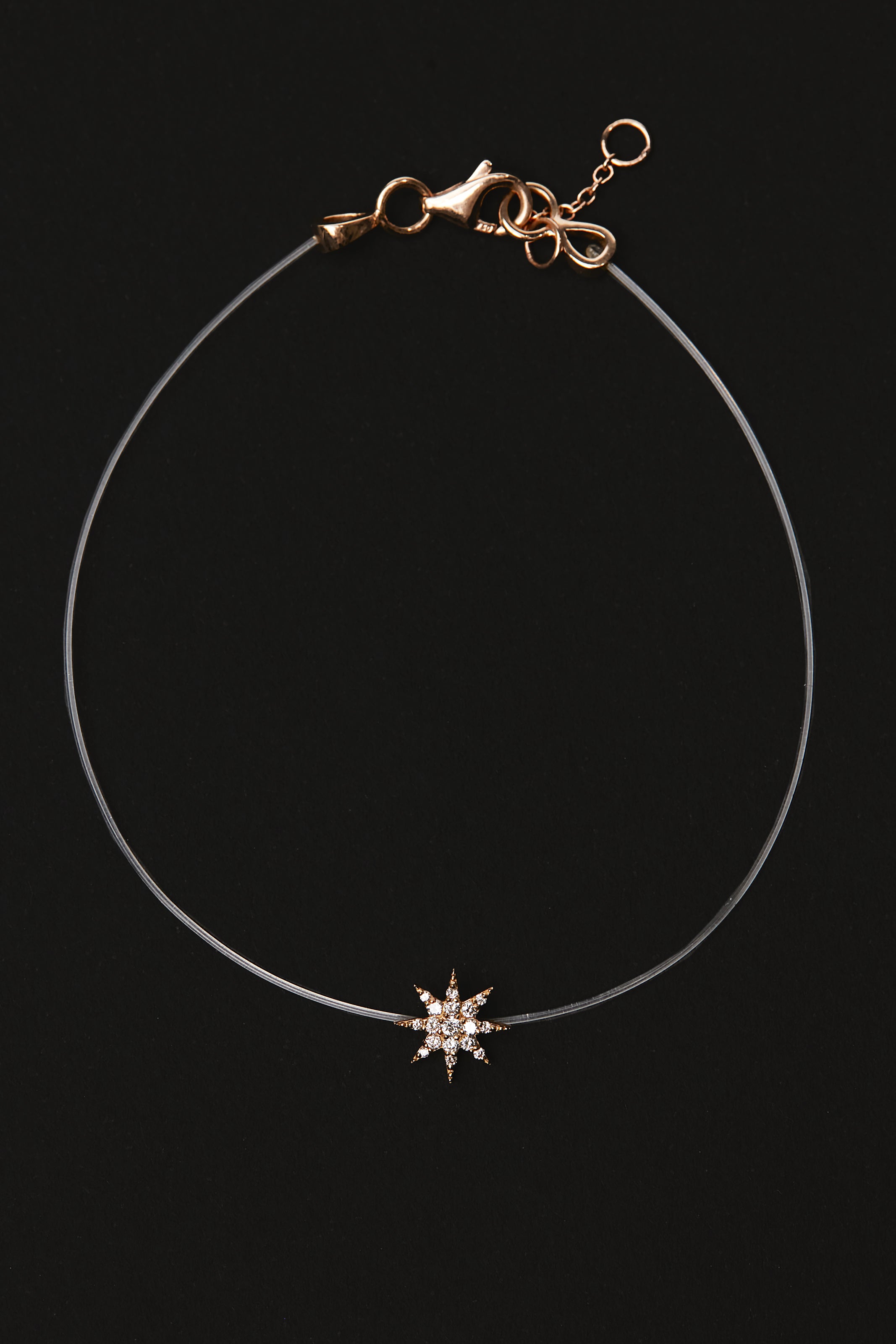 Diamond Pavé Starburst Nylon Bracelet in 18k Rose Gold