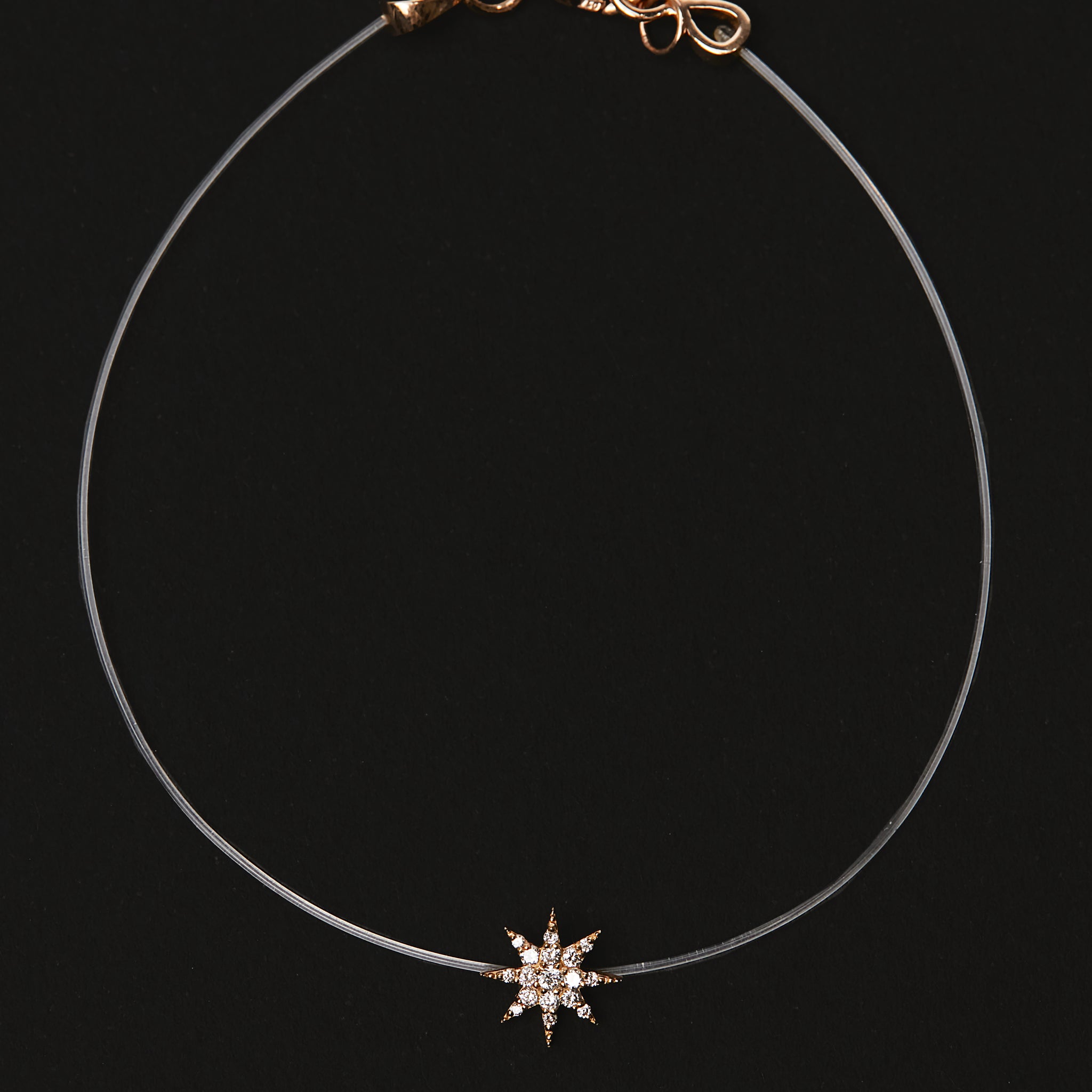 VELINA Diamond Pavé Starburst Nylon Bracelet in 18k Rose Gold