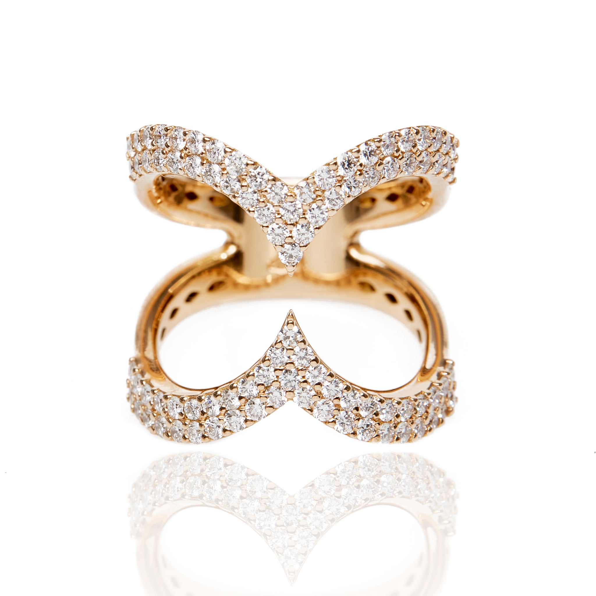 VELINA Half Heart Diamond Ring in 18k Rose Gold