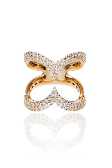 VELINA Half Heart Diamond Ring in 18k Rose Gold