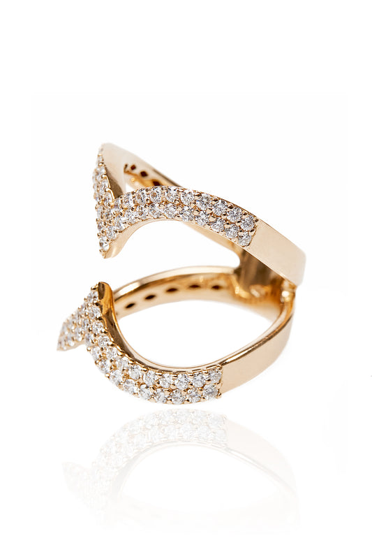 VELINA Half Heart Diamond Ring in 18k Rose Gold