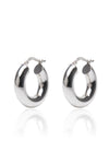 VELINA Small Chunky Hoops in 18k White Gold