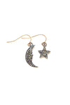 VELINA COSTELLA Diamond Star & Moon Earrings