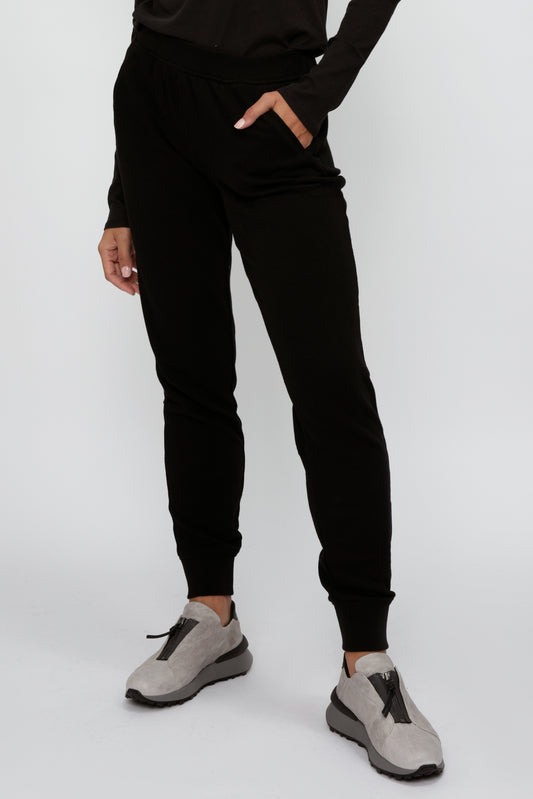 ATM French Terry Slim Sweatpant in Black