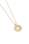 L.A. STEIN Pavé Diamond Small Compass Necklace in Yellow Gold