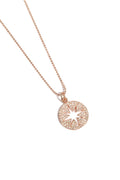 L.A. STEIN Pavé Diamond Small Compass Necklace in Rose Gold